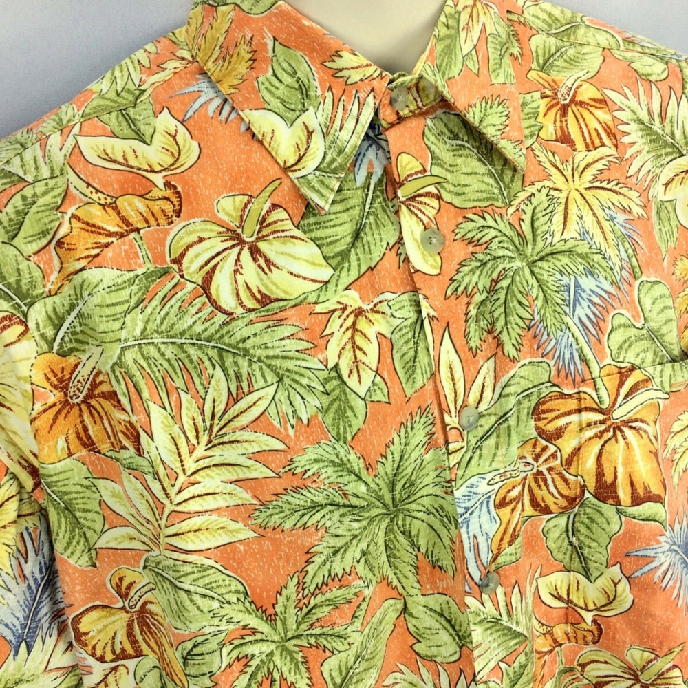 🌺 Hawaiian Shirt M Tropical Floral Anthuriums